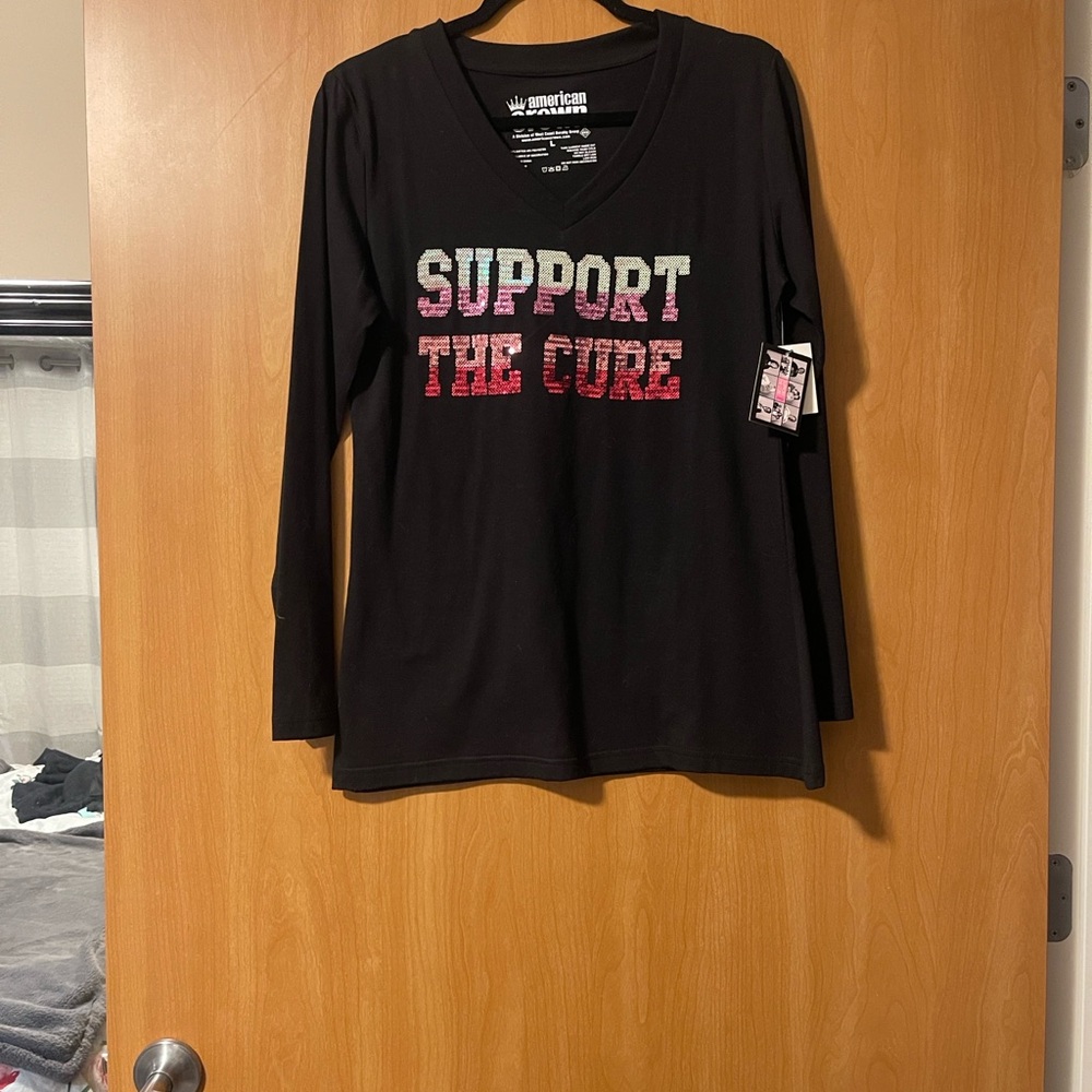 Support the Cure Black Long Sleeve Tee